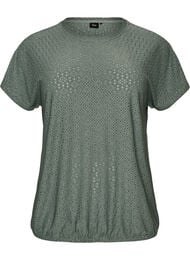 Blouse met oogjesborduurwerk en balloneffect, Groen