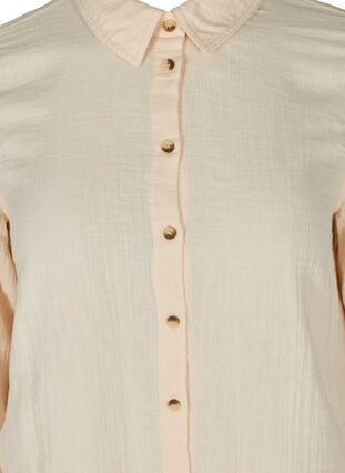 Lange katoenen blouse met een klassieke kraag, Mother Of Pearl, Packshot image number 3