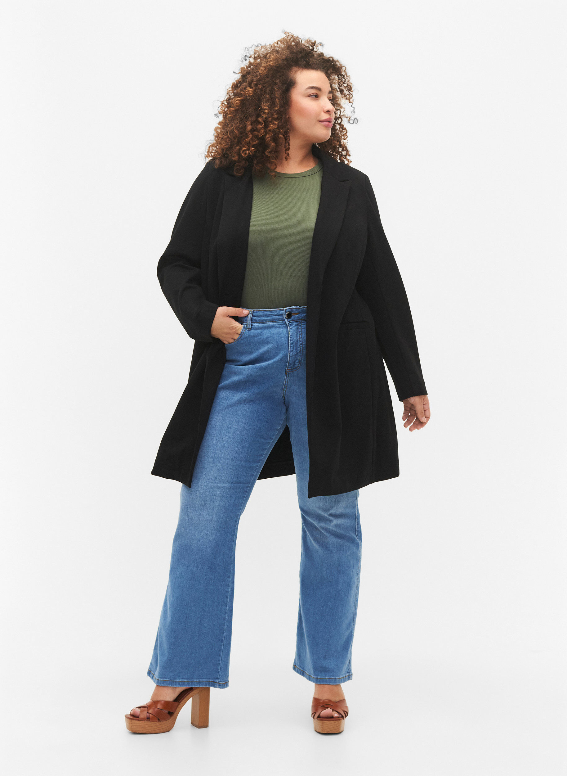 Zizzi Lange blazer, Black, Model image number 3