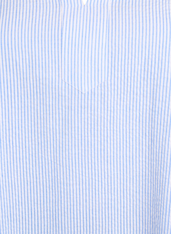 Korte gestreepte jurk met ruches, Blauw, Packshot image number 2