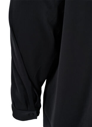 Effen blouse met franje, Black, Packshot image number 3