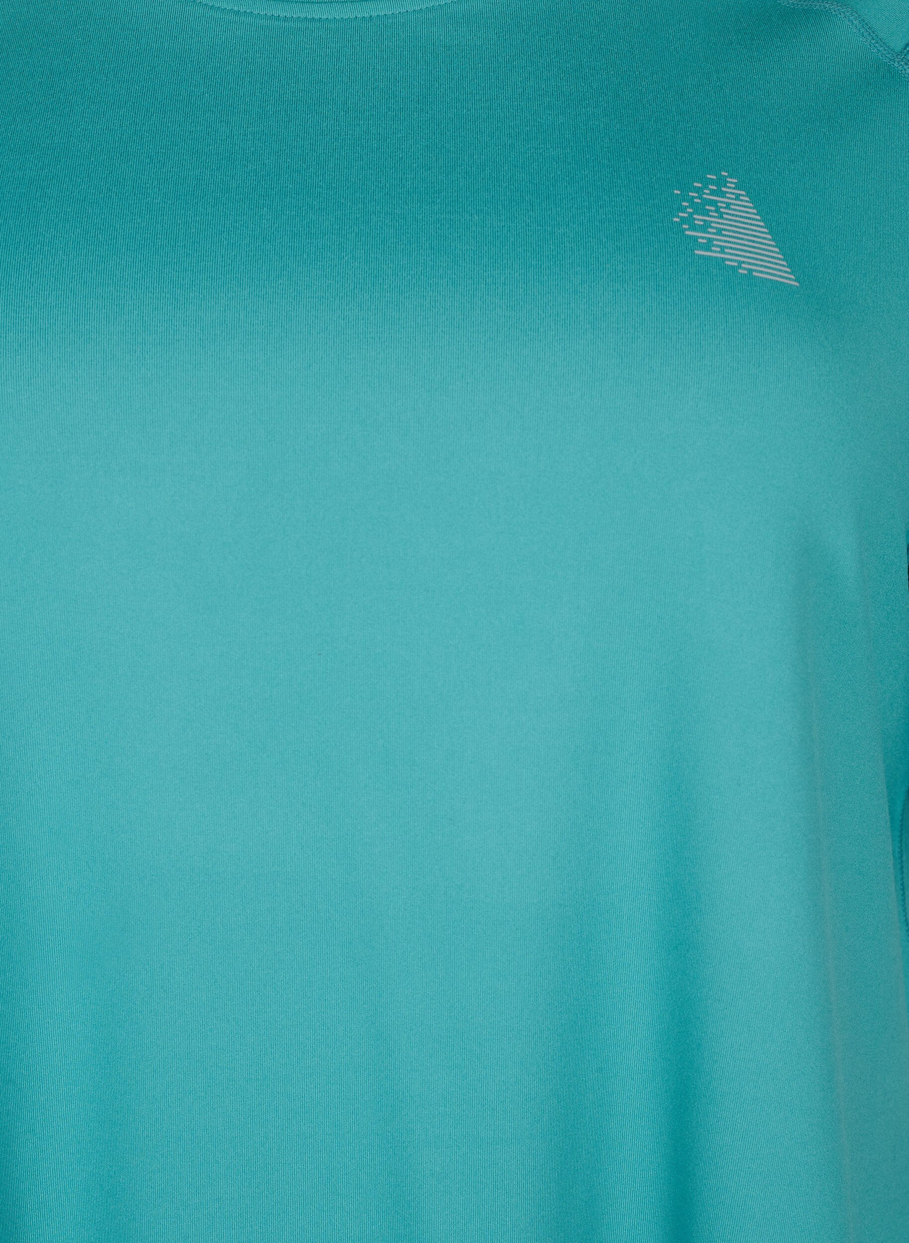 Zizzi Trainings-T-shirt met korte mouwen en ronde hals, Green-Blue Slate, Packshot image number 2