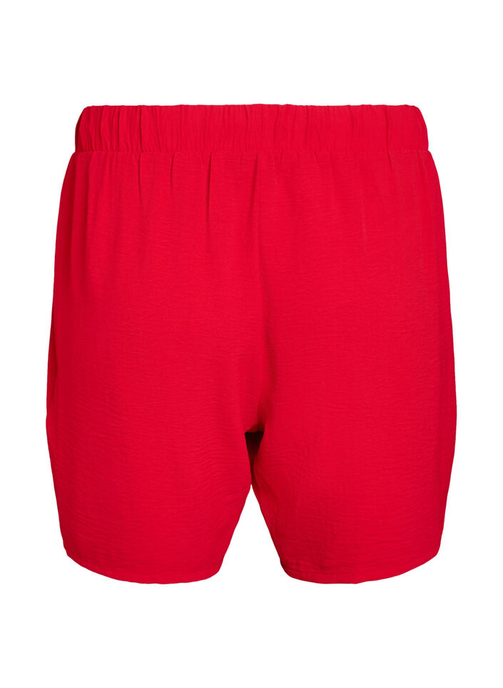Korte broek met zakken en elastische tailleband, Rood, Packshot image number 1