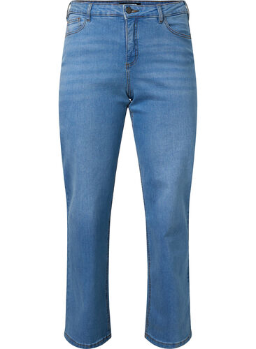 Gemma jeans met hoge taille en normale pasvorm, Light blue, Packshot image number 0