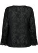 Lange mouw shirt met jacquard look, Black, Packshot image number 1