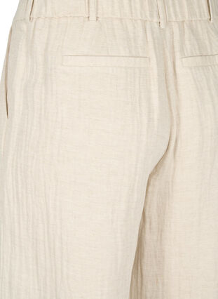 Pantalon van een materiaalmix met linnen, Rainy Day, Packshot image number 3