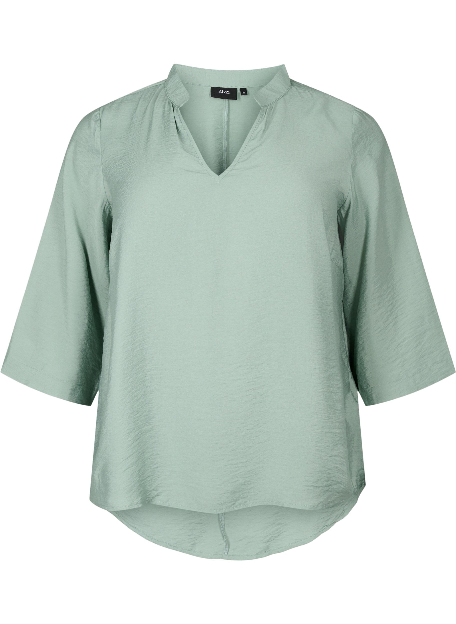 Zizzi Gekleurde blouse met 3/4 mouwen, Chinois Green, Packshot image number 0