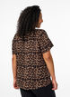 Viscose blouse met korte mouwen en print, Bruin, Model image number 2
