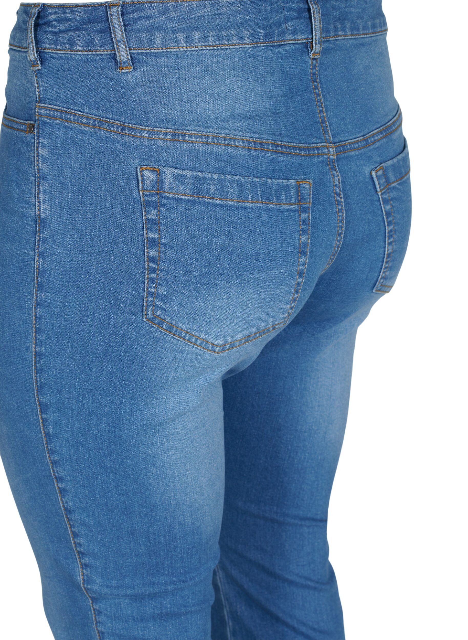 Zizzi Ellen bootcut jeans met hoge taille, Blauw, Packshot image number 3