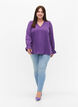 V-hals blouse met lange mouw, Pansy, Model image number 3