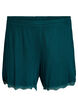 Lichte nachtshorts met ribde structuur en kanten afwerking, Groen, Packshot image number 0