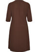 Jersey jurk met drapering en decoratieve gesp, Bruin, Packshot image number 1