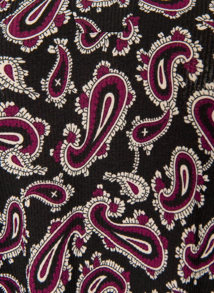 Korte A-lijn jurk van jersey met all-overprint, Donker Bordeaux, Packshot image number 2