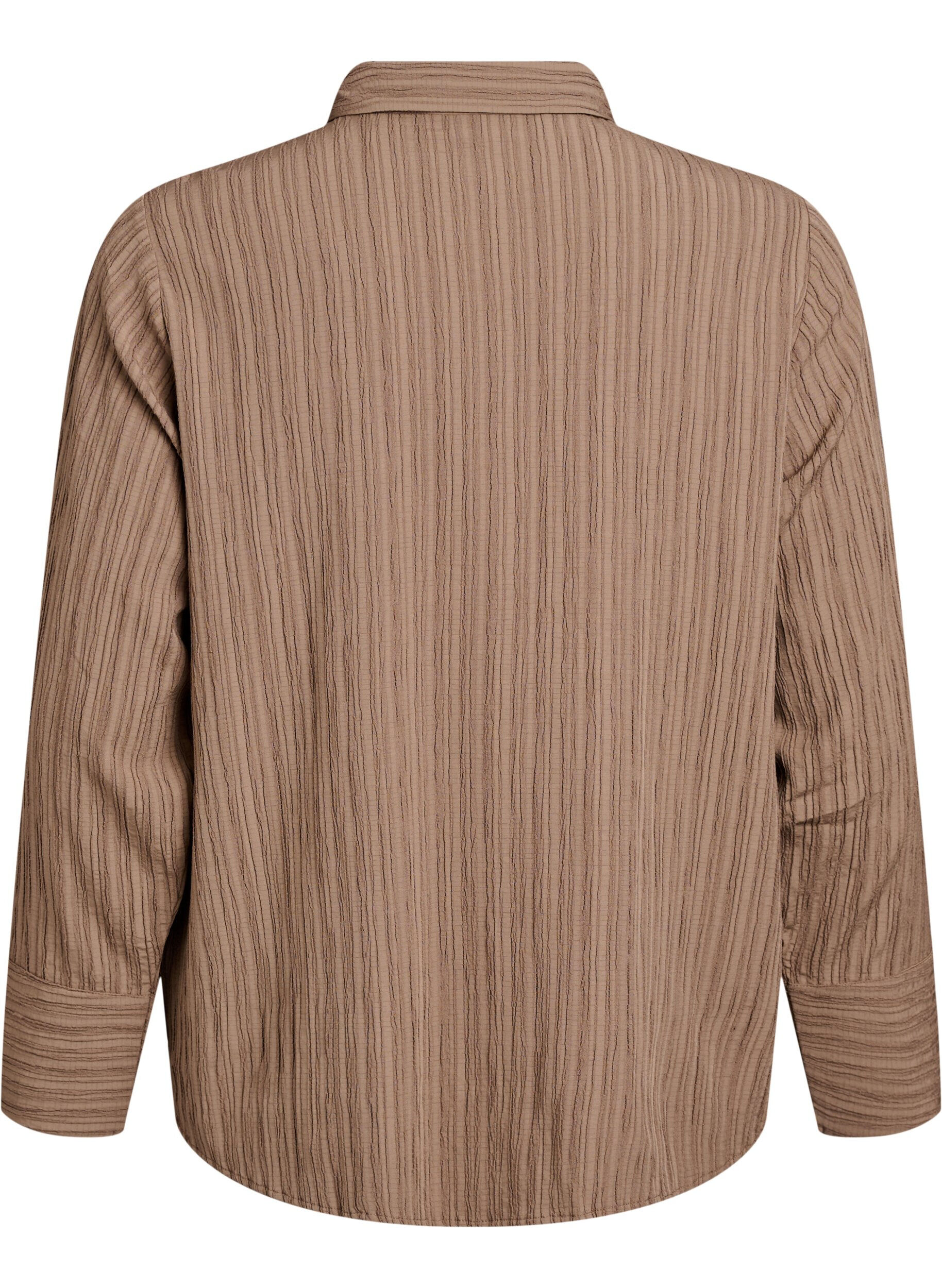 Zizzi FLASH - Shirt met textuur, Bruin, Packshot image number 1