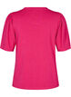 T-shirt met glitter en korte puffmouwen, Roze, Packshot image number 1