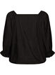 Viscose blouse met een vierkante hals en 3/4-mouwen, Zwart, Packshot image number 1