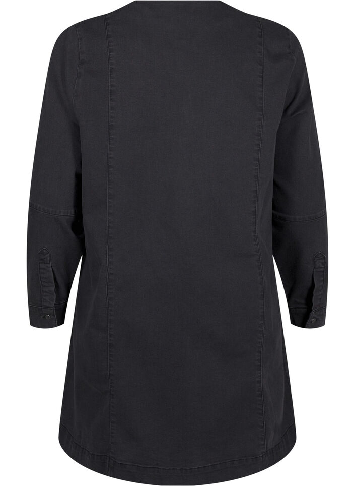 A-lijn spijkerjurk met rits, Grey Washed, Packshot image number 1