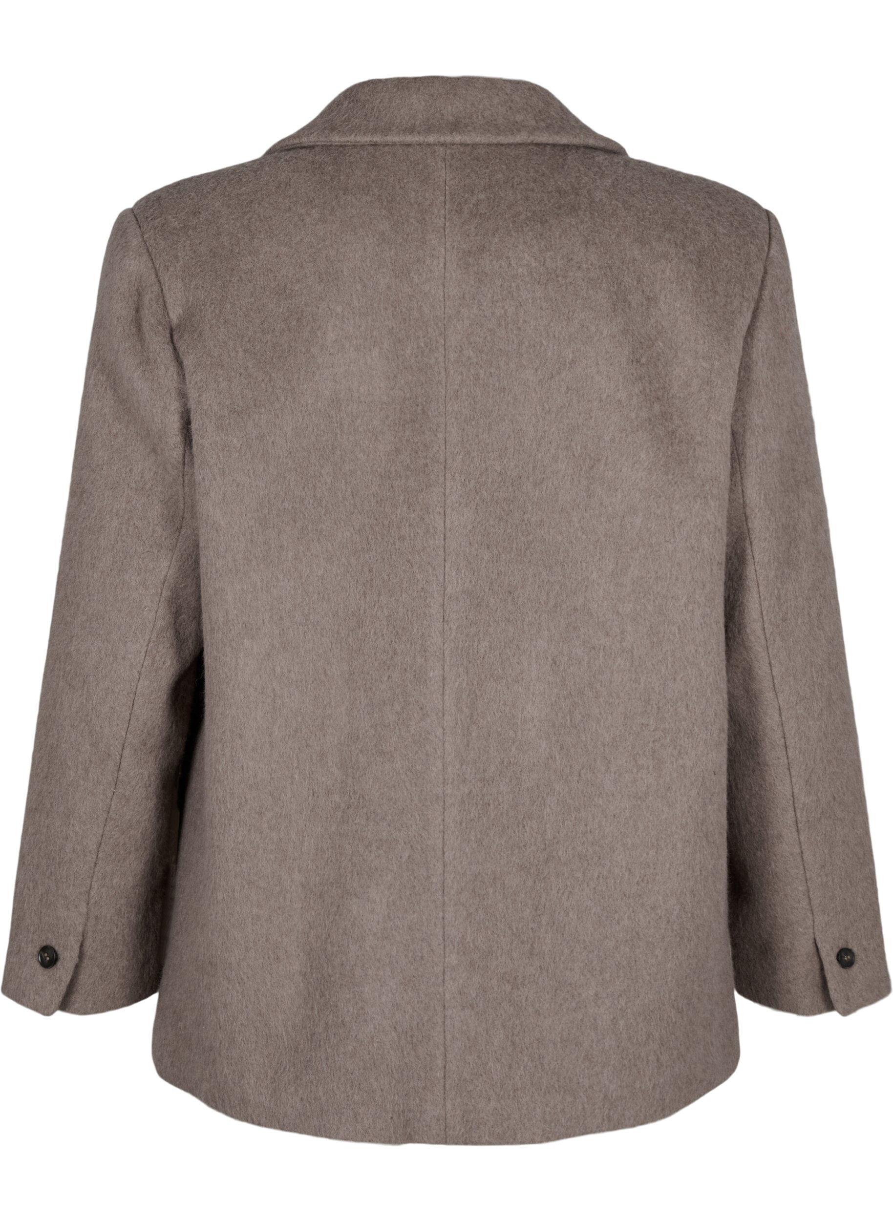 Zizzi Wollen blazer met geborstelde textuur, Grijs, Packshot image number 1
