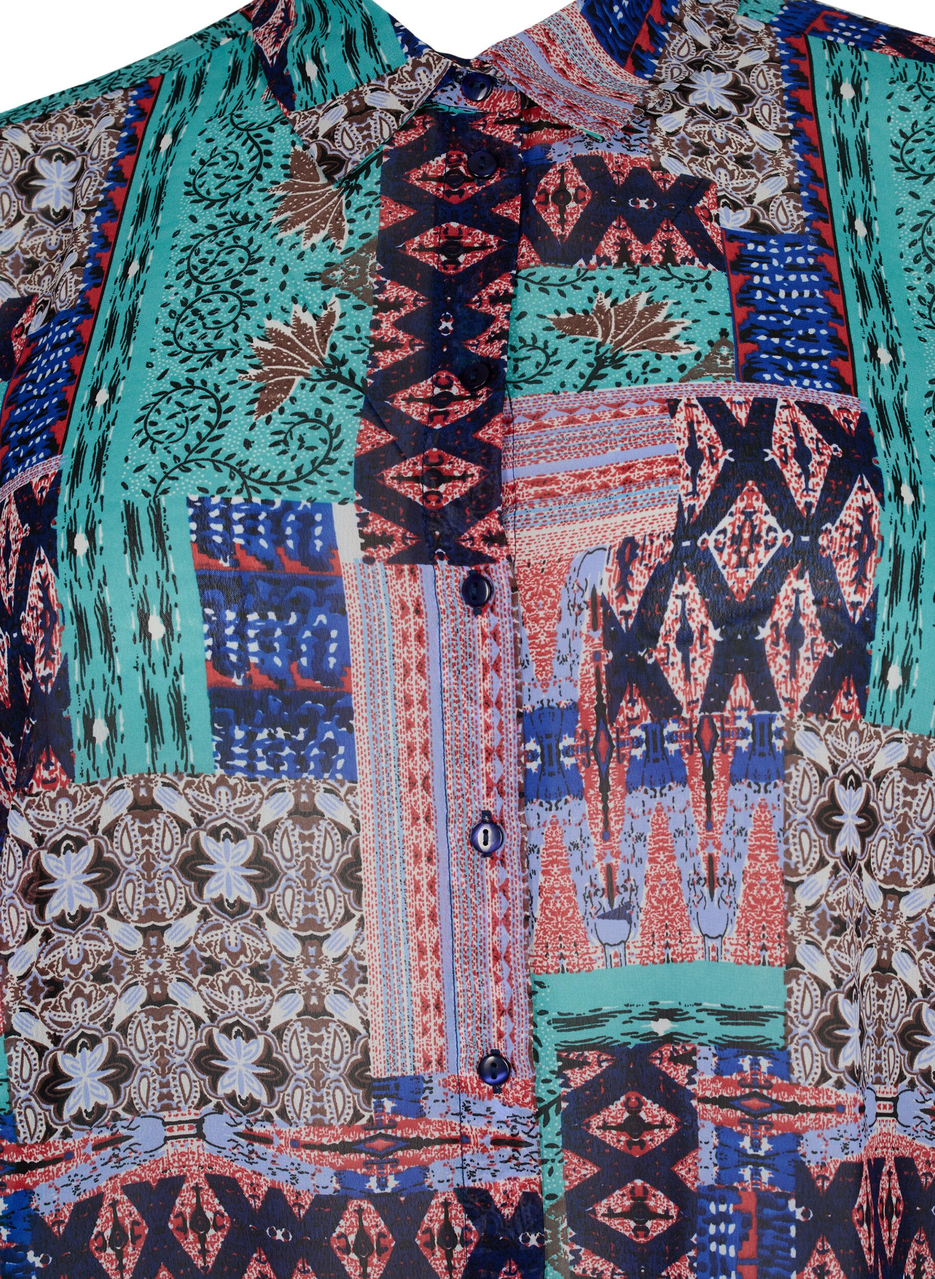 Zizzi FLASH - Shirt met lange mouwen en bloemenprint, Multi Ethnic , Packshot image number 2