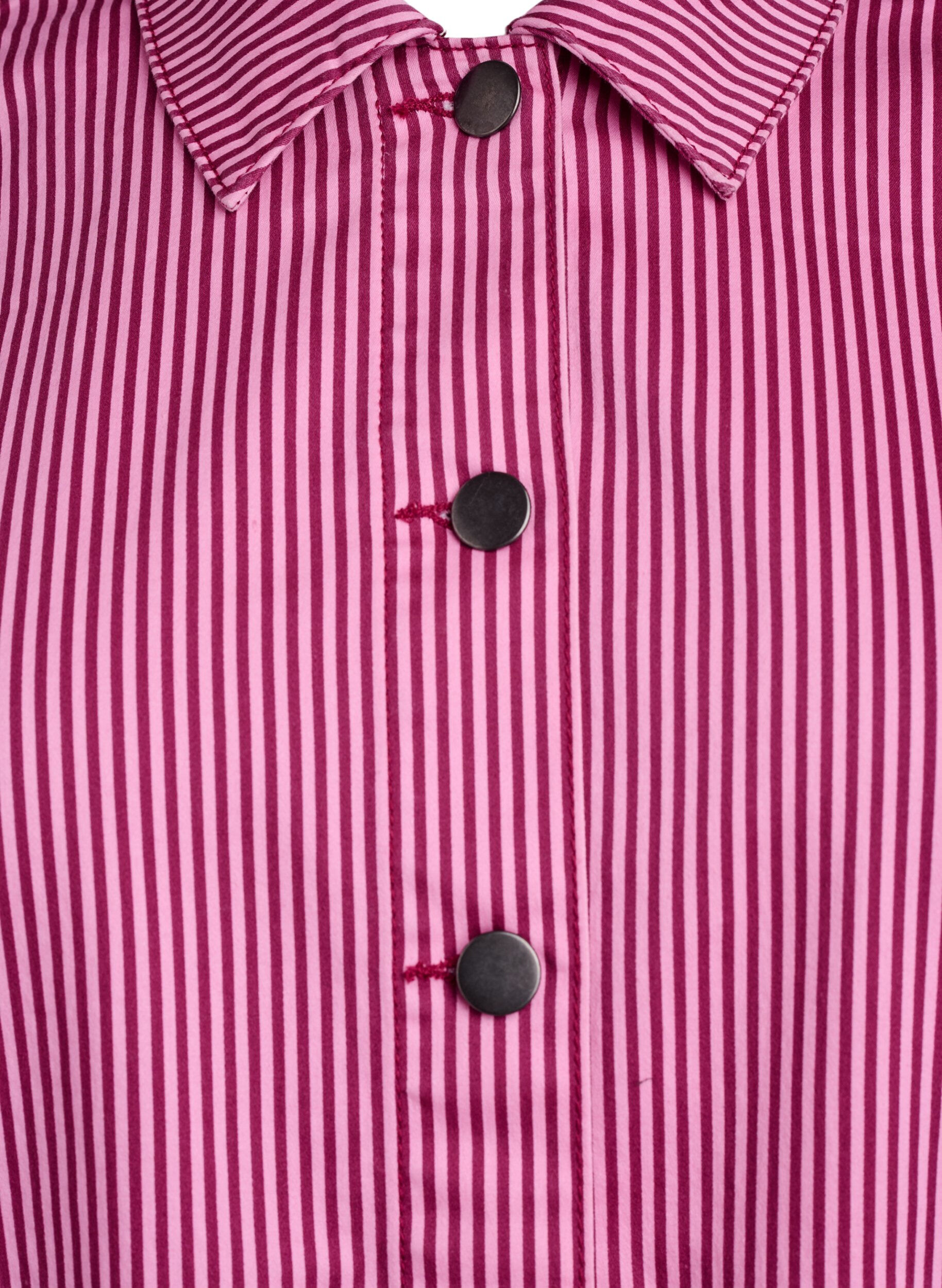 Zizzi Gestreept shirt met zakken, Rood, Packshot image number 2