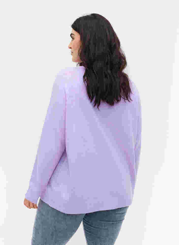 Kort gebreid vest met contrasterende knopen, Purple Rose Mel., Model image number 1