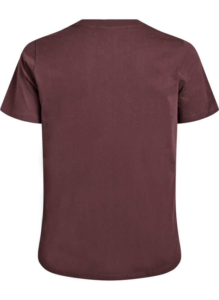 Basic katoenen T-shirt met ronde hals, Bruin, Packshot image number 1