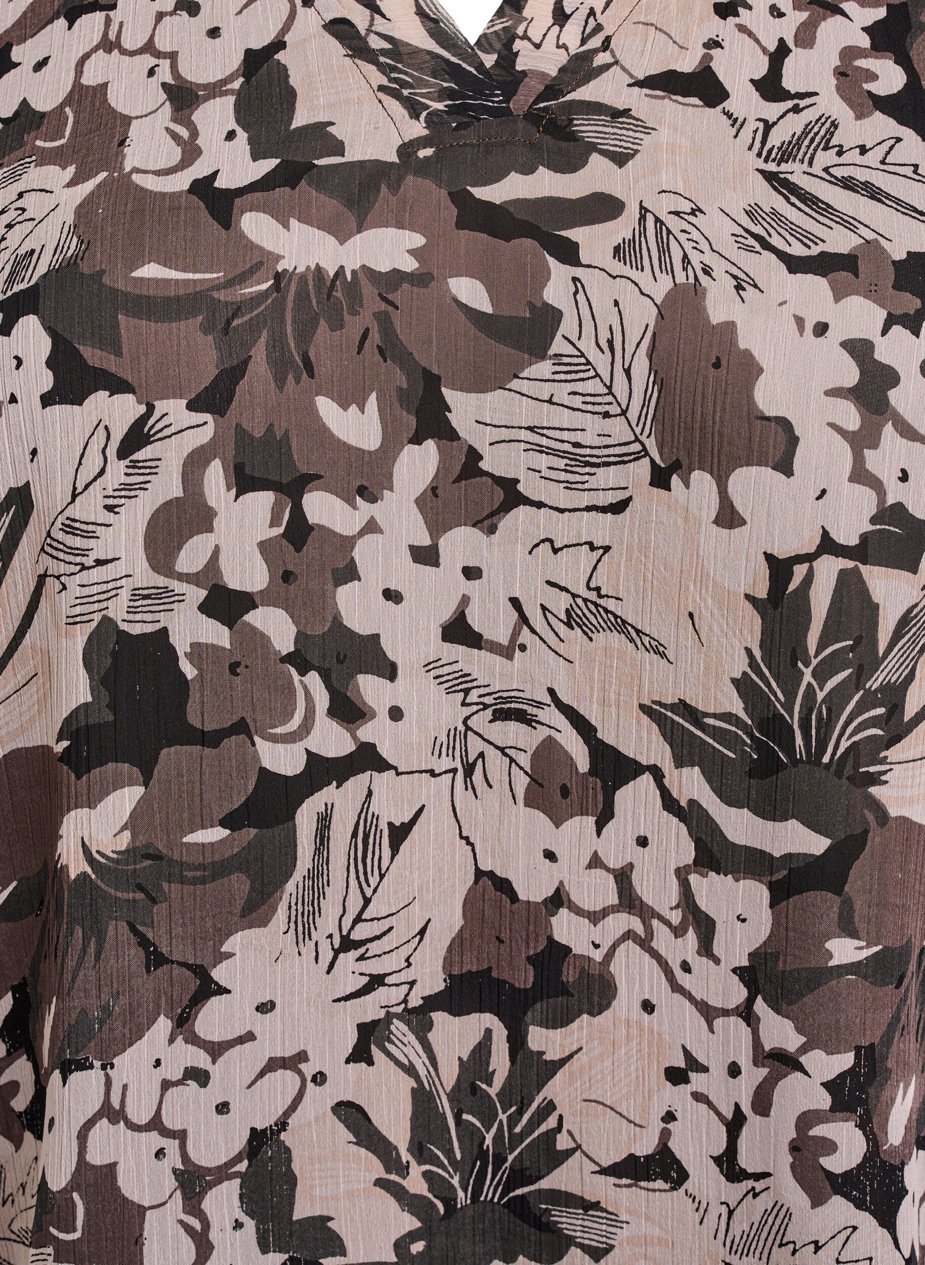 Zizzi Blouse met bloemenprint, Zwart, Packshot image number 2