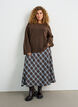 Losgebreide blouse met alpaca en wol, Bruin, Model image number 1