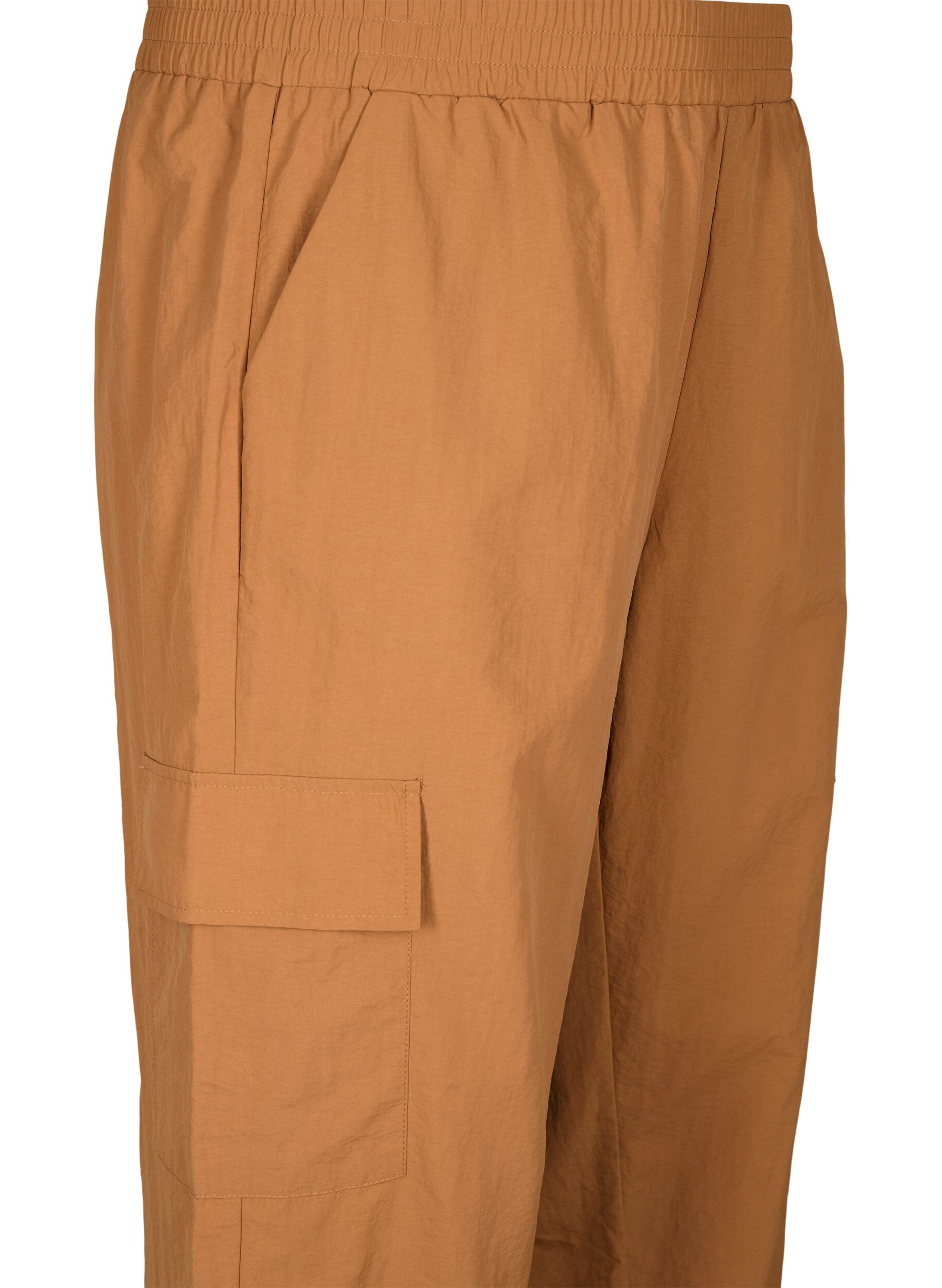 Zizzi Cargo broek met aanpasbare elastische trekkoord, Sand, Packshot image number 2