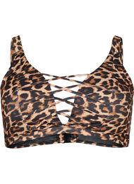 Bikinibeha met luipaardprint en kruisdetail, Autentic Leopard