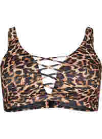 Bikinibeha met luipaardprint en kruisdetail