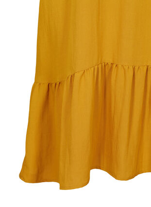 Viscose jurk met korte mouwen en v-hals, Harvest Gold, Packshot image number 2