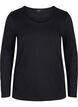 Effen katoenen basis top, Solid Black, Packshot image number 0