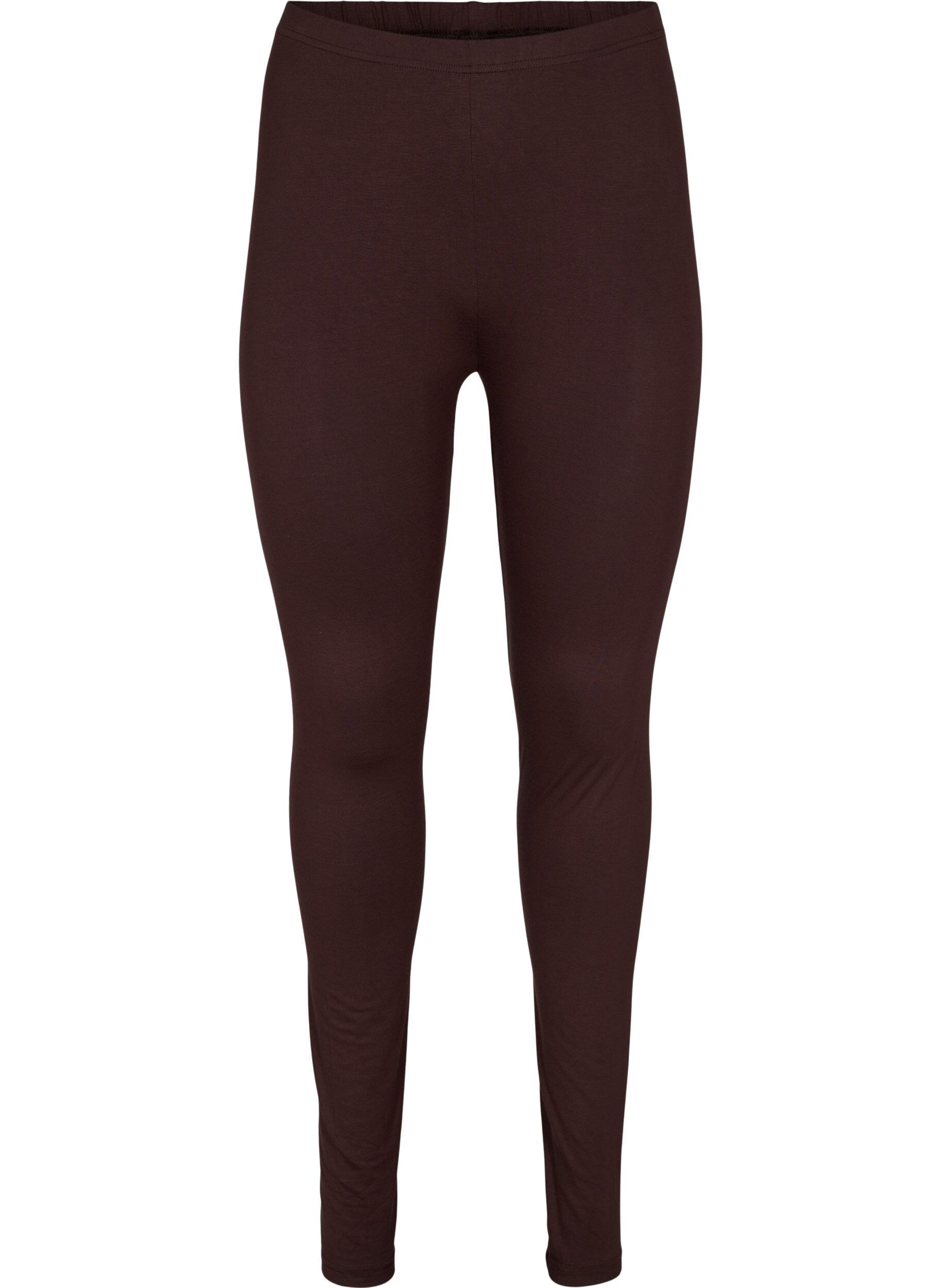 ZizziBasic legging in viscose, Bruin, Packshot image number 0