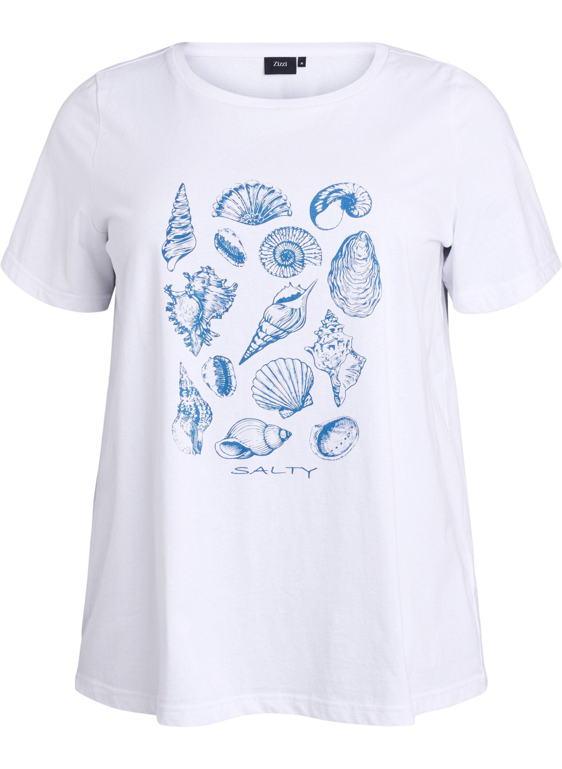 Zizzi T-shirt met printdetail, Wit, Packshot image number 0
