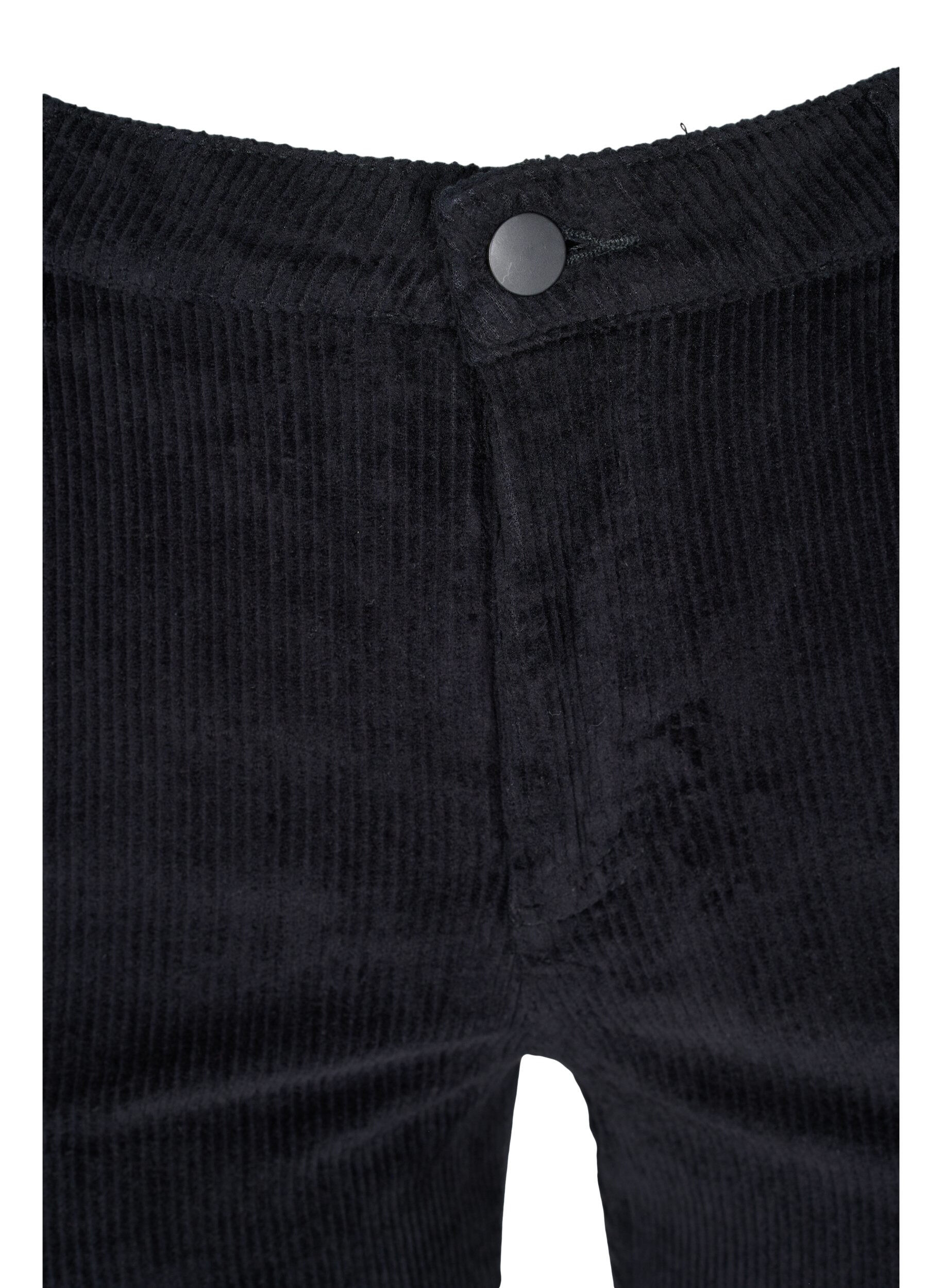 Zizzi Fluwelen broek met bootcuts, Black, Packshot image number 2