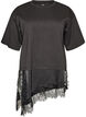 Jersey blouse met gelaagde look en kant, Zwart, Packshot image number 0