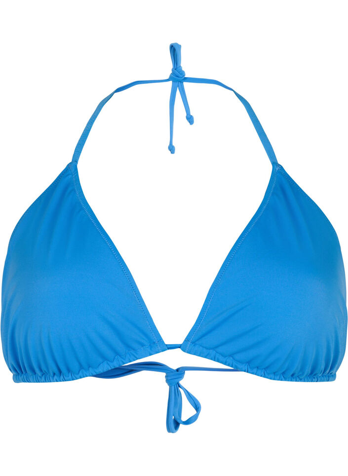 Effen triangel bikinitopje, Blauw, Packshot image number 0