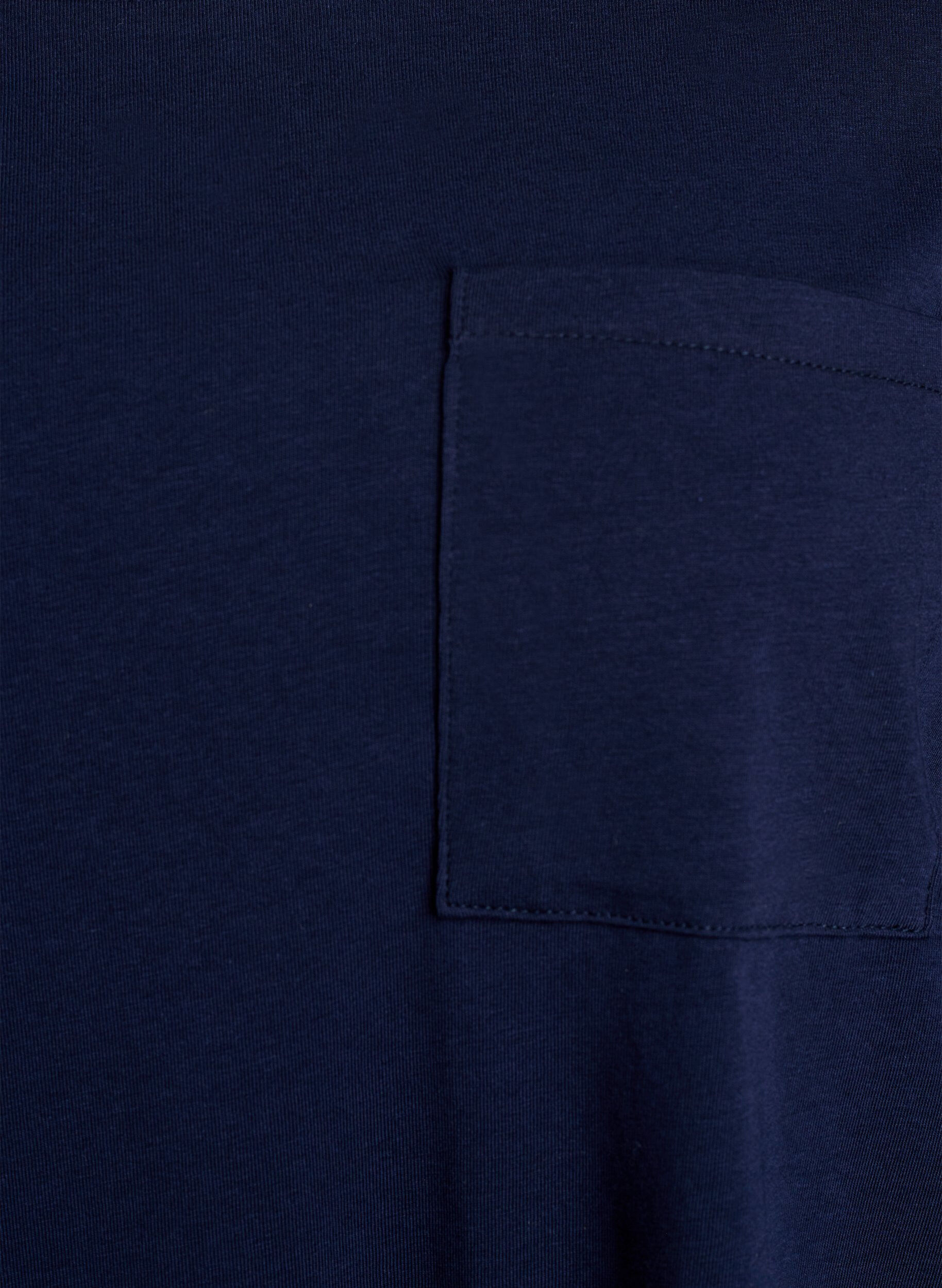 Zizzi Pyjamatop met lange mouwen in zachte katoenen jersey, Blauw, Packshot image number 2