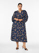 Midi-jurk met smock en decoratieve knopen, Blauw, Model image number 0