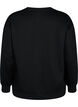 Sweatshirt met ruches en gehaakt detail, Black, Packshot image number 1