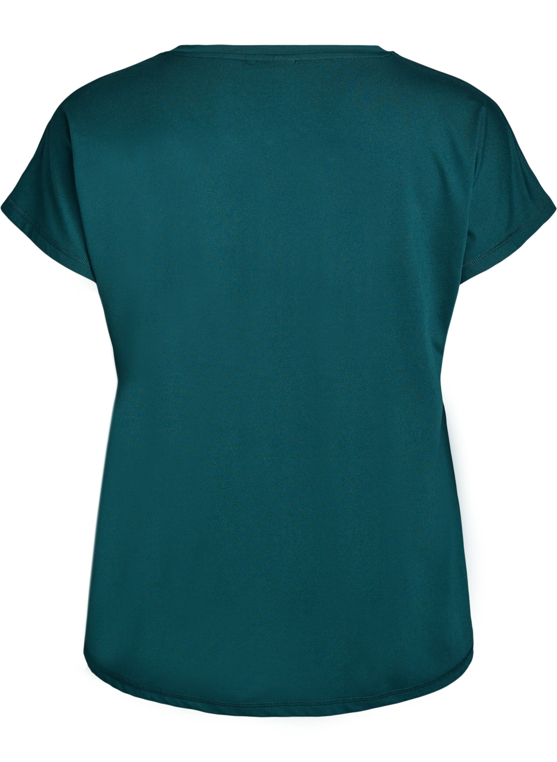 Zizzi Effen gekleurd trainingsshirt, Groen, Packshot image number 1