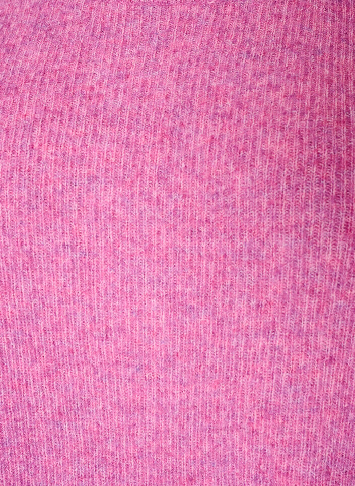 Gem&ecirc;leerde gebreide blouse met ronde hals, Paars, Packshot image number 2
