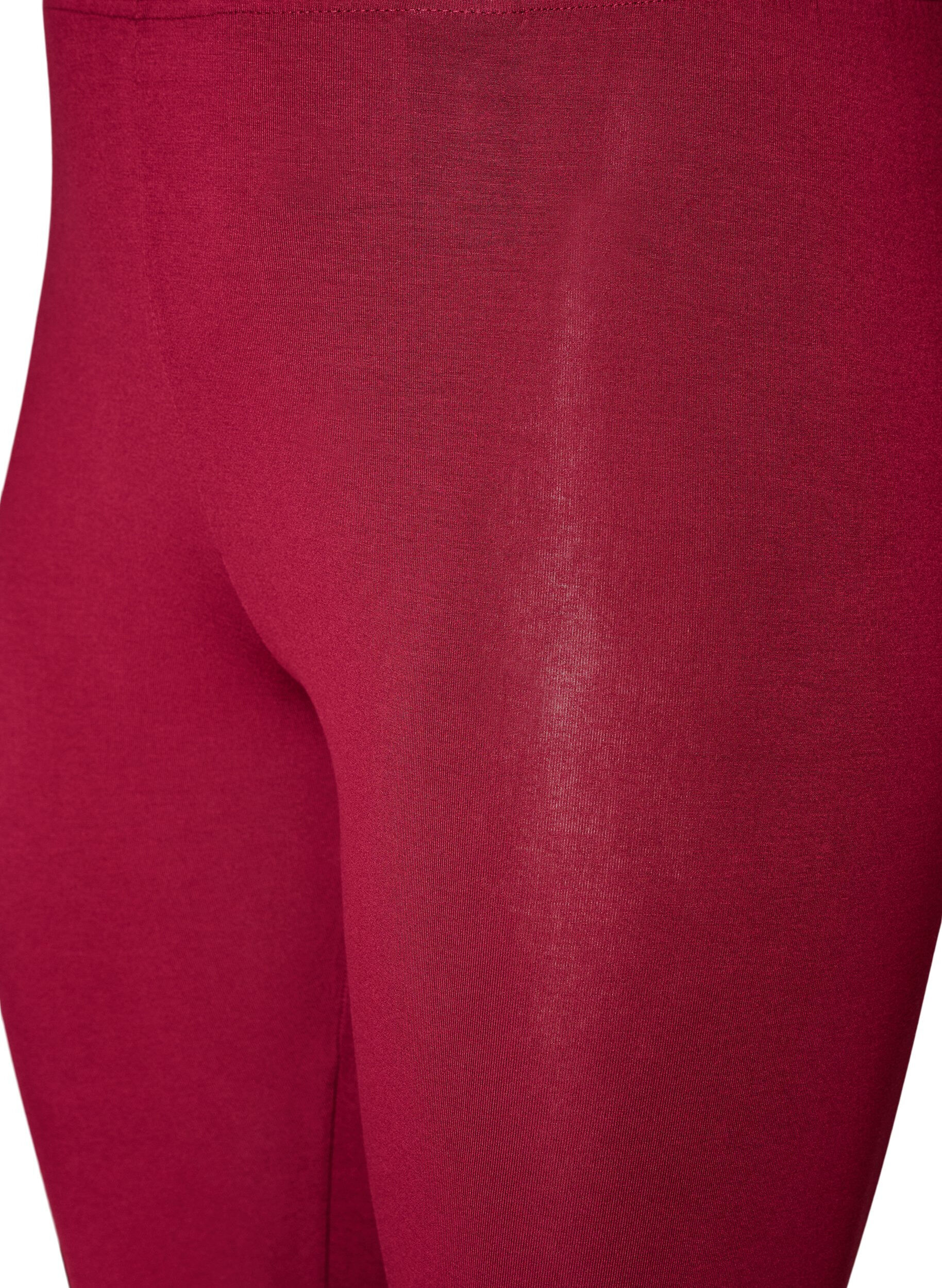 ZizziBasic legging in viscose, Rood, Packshot image number 2