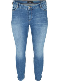 Sanna jeans met split aan de enkel, Dark blue denim