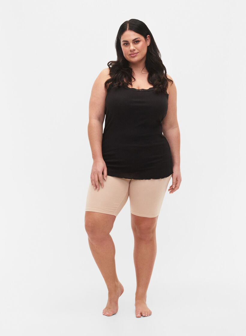 2-pack viscose fietsbroek, Beige, Model image number 1