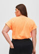 T-shirt van katoen in neon kleur, Oranje, Model image number 2