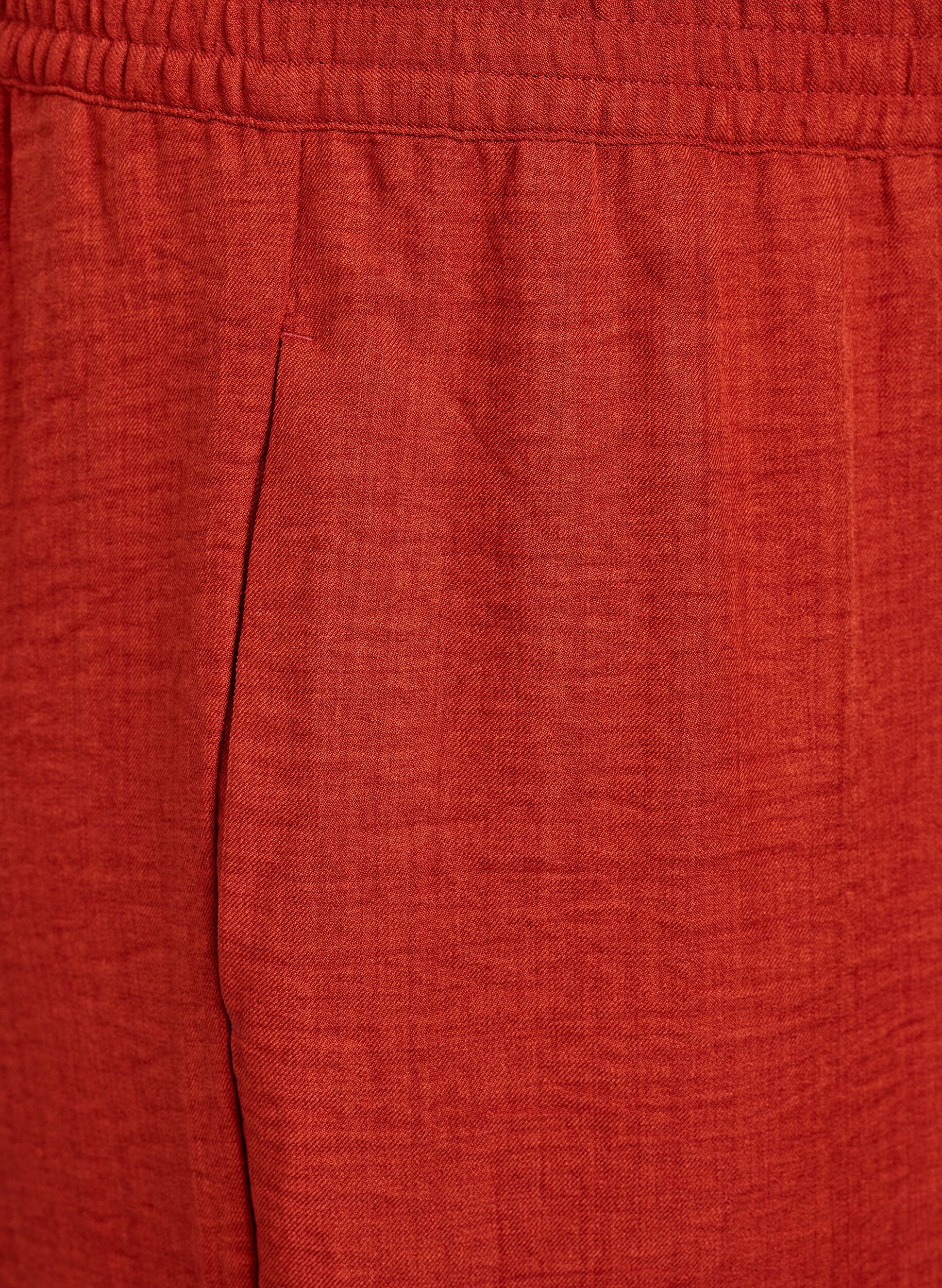 ZizziLosse broek met elastische tailleband en zakken, Rood, Packshot image number 2