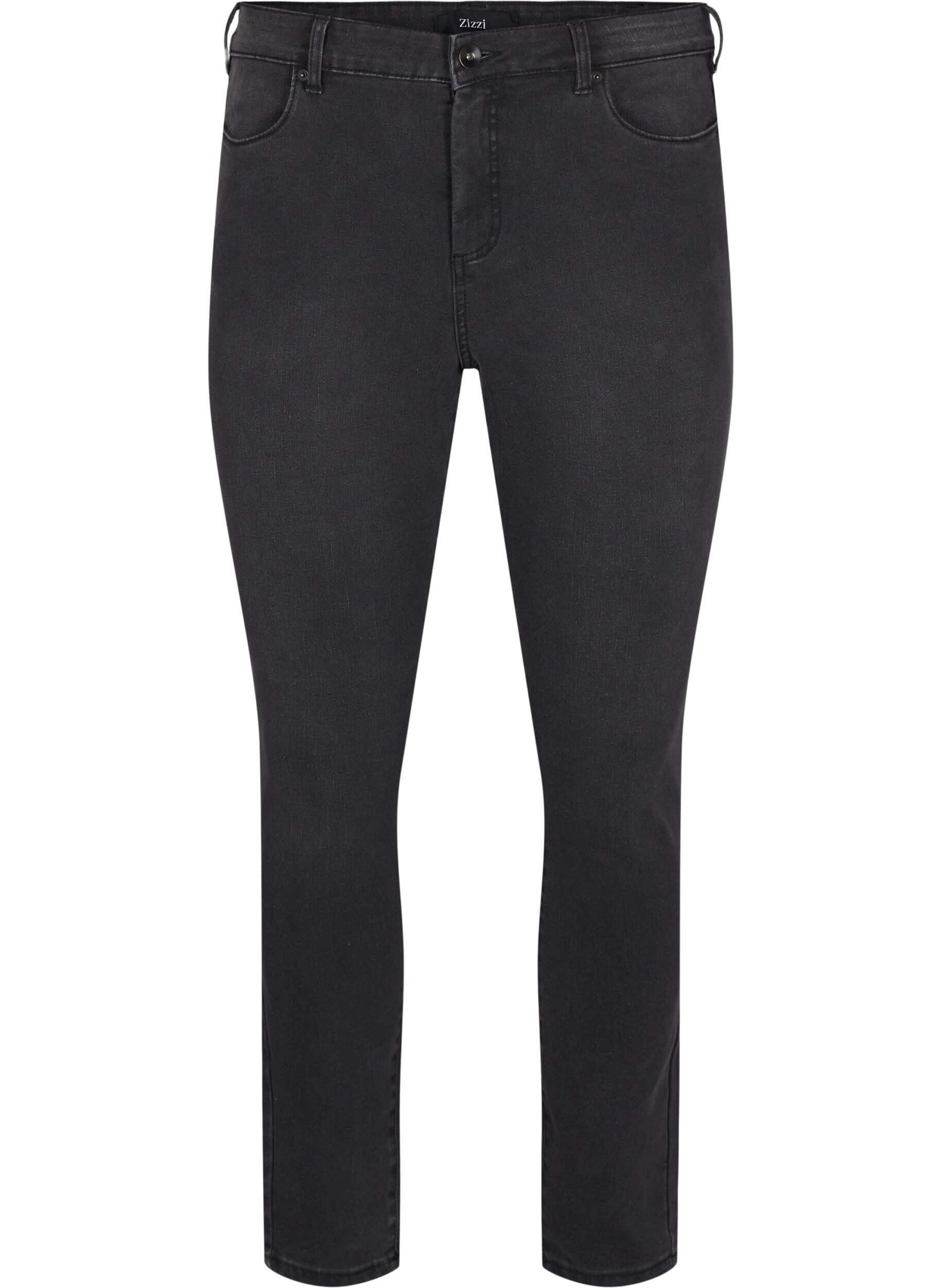 Zizzi Amy jeans met een hoge taille en super slanke pasvorm, Grijs, Packshot image number 0