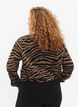 Shirt met V-hals en zebraprint, Black/Brown Zebra, Model image number 1